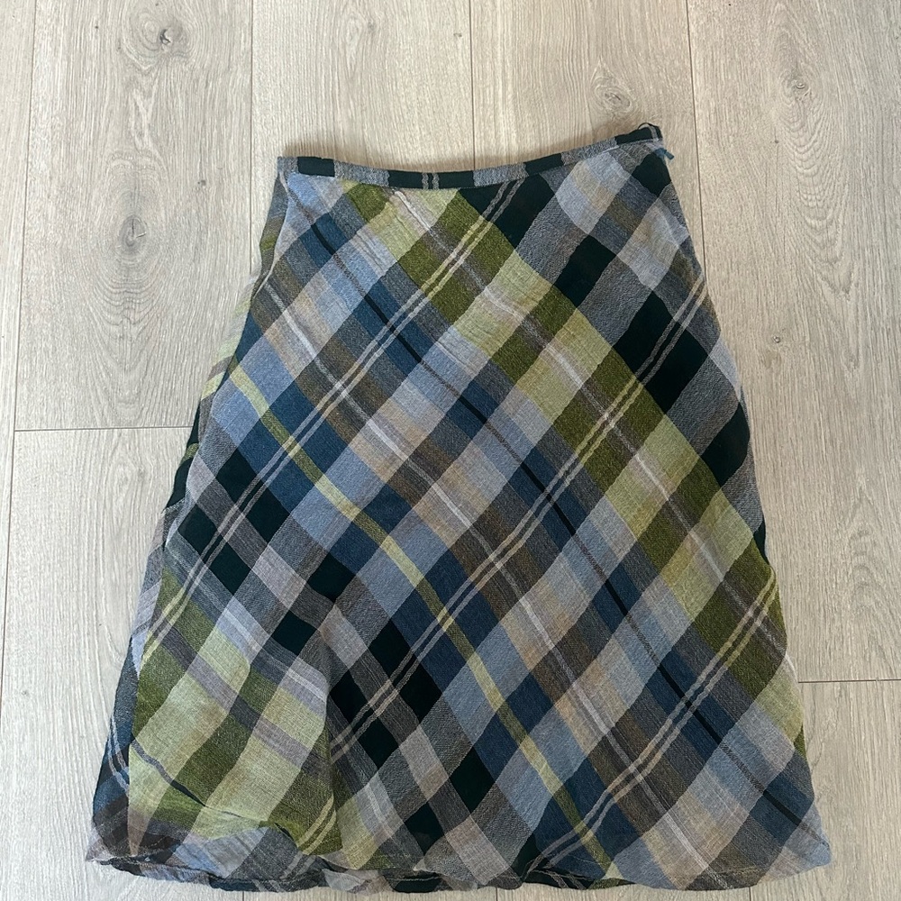 Anne Klein Multicolor Plaid A-Line Skirt